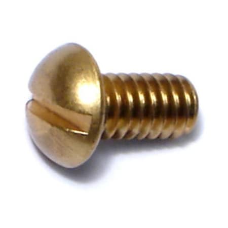 Midwest Fastener 1/4"-20 x 1/2 in Slotted Round Machine Screw, Plain Brass, 20 PK 61041